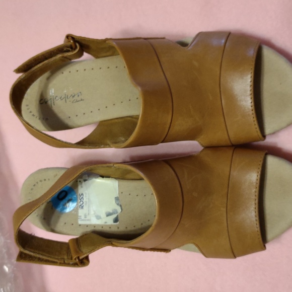 Collection by Clark Shoes - Collection by Clark dress wedge sandals. Tan size 10
